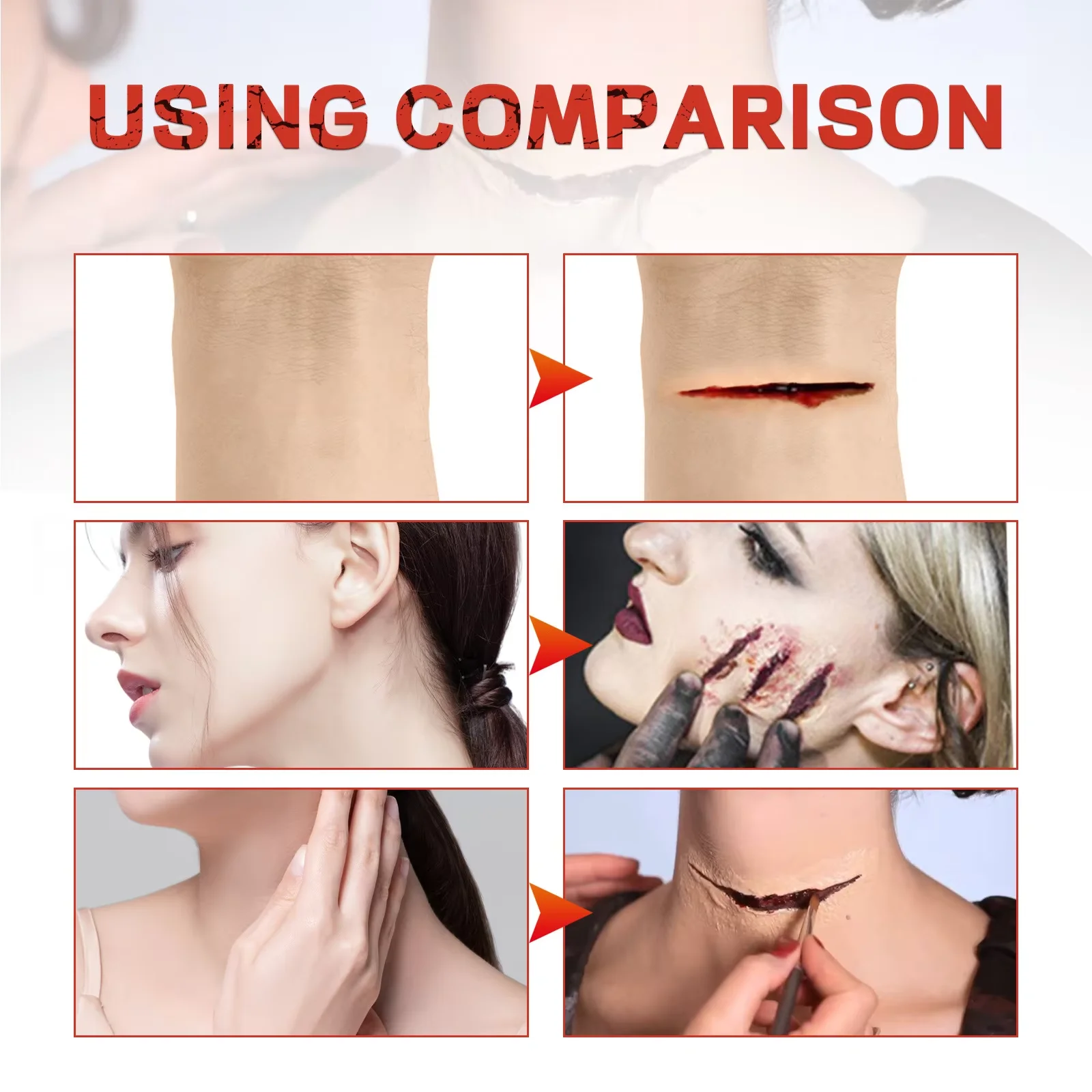 مجموعة مكياج الدم المزيفة للهالوين من Eelhoe، مجموعة مستحضرات تجميل مبهرة للأطفال والكبار والحفلات المسرحية الفنية الملونة لمكياج الجسم