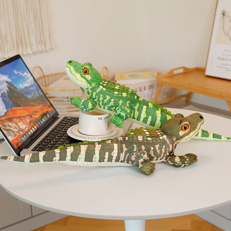 46 cm/18,11 Zoll echtes Alligator-Plüschtier, braun, realistisches Reptilien-Plüschtier, Heimdekoration, Geschenk, Kindergeburtstagsgeschenk