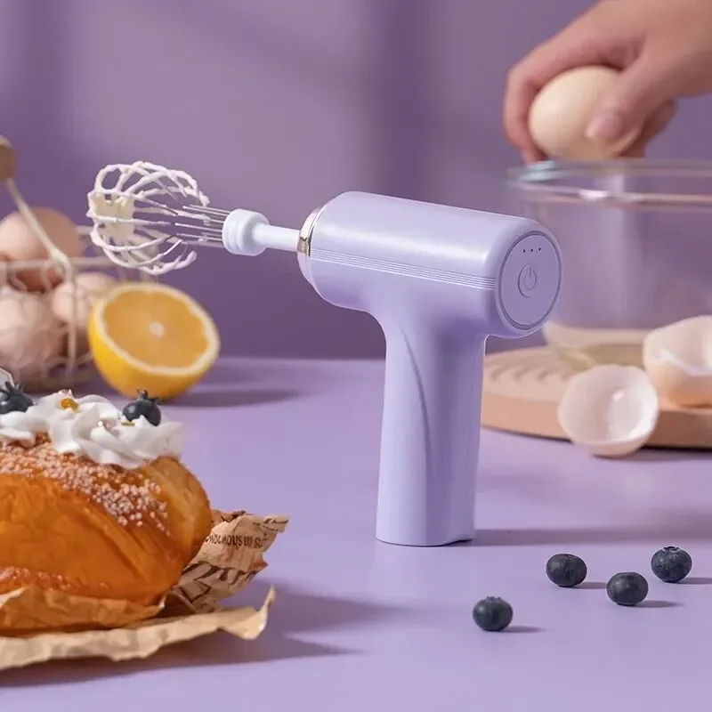 

1pc Wireless Electric Food Mixer Portable 3 Speeds Egg Beater Baking Dough Cake Cream Milk Frothers Kitchen Tools