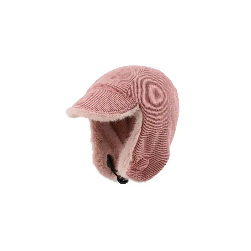 New Corduroy Double Sided Men Ушанка Outdoor Plush Ear Protection Ski Pullover Cap Winter Versatile Bomber Hats for Women Шапка