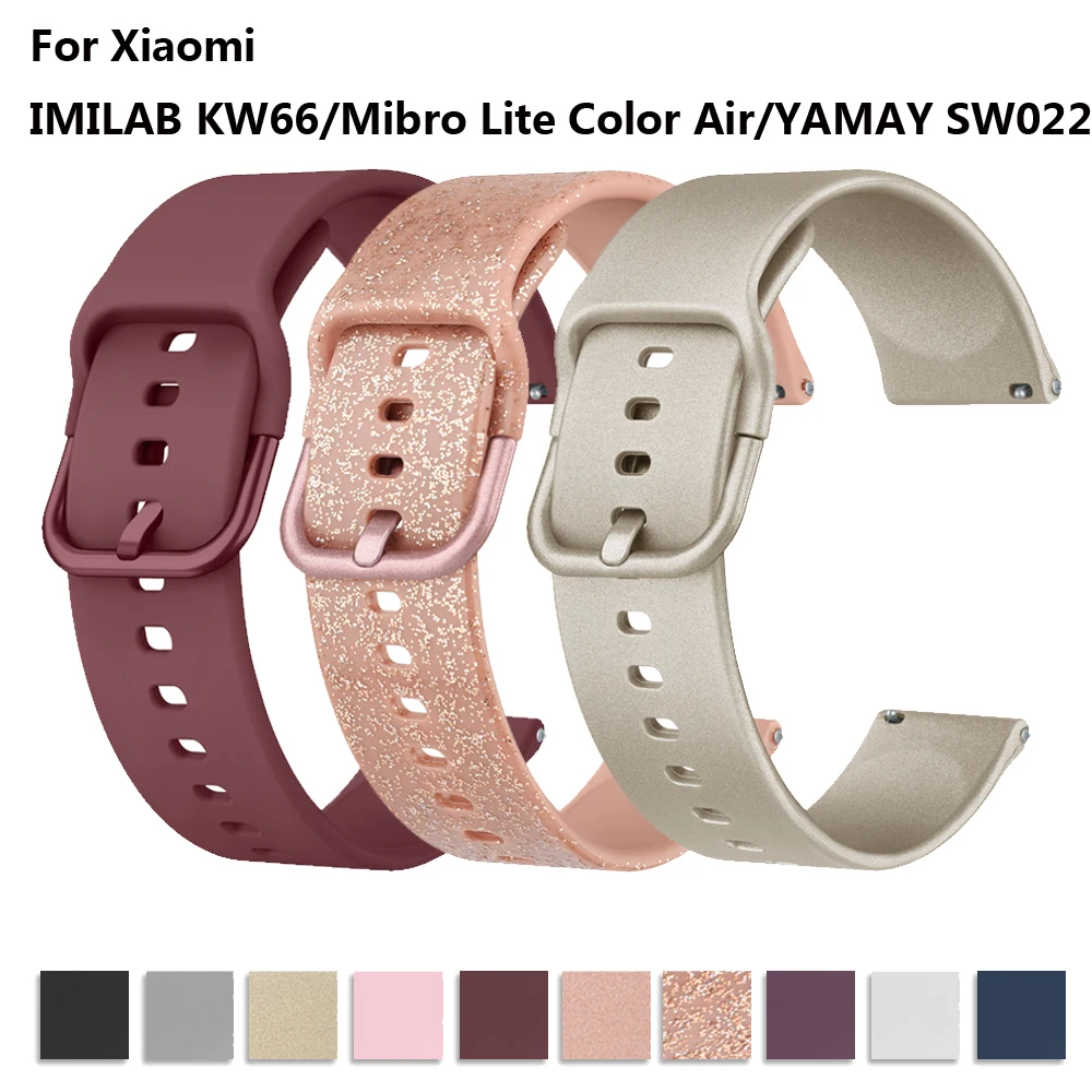 Strap for Xiaomi IMILAB KW66/Mibro Lite Color Air/YAMAY SW022 Band Bracelet for Haylou RS4 Plus RT2 LS10/LS02/RT/GTS/LS05s Band