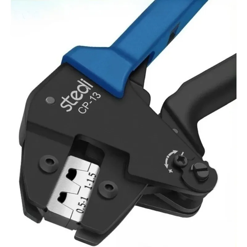 Cold-pressed Bare Terminal Crimping Pliers Pre-insulated Spring Tube Type Wiring Crimping Ratchet Labor-saving Replaceable Die