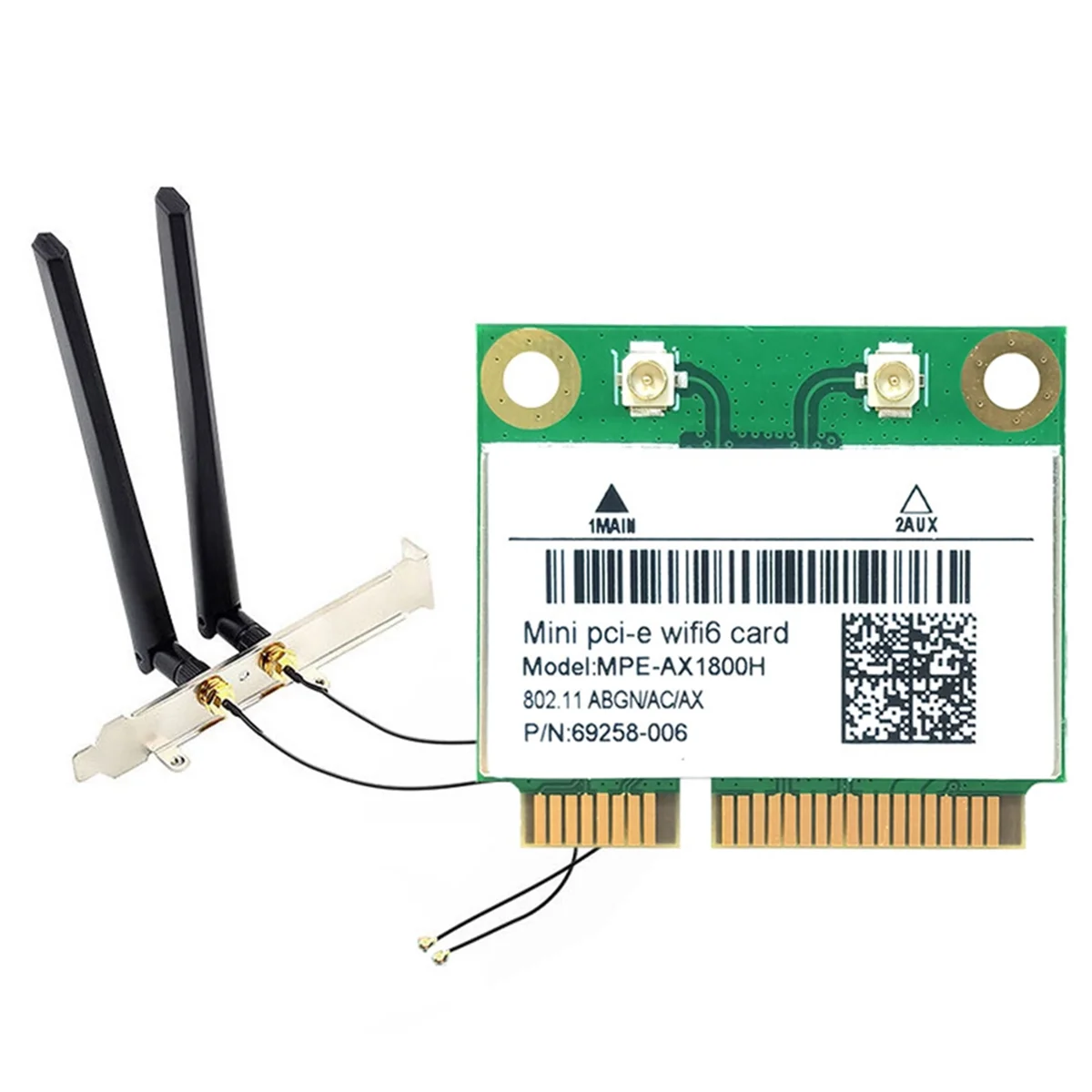 RTL8852BE WIFI6 Card+Antennas with Baffles AX1800M WiFi Bluetooth5.2 2.4GHz/5GHz WIFI Card 802.11ax for Win10/Win11