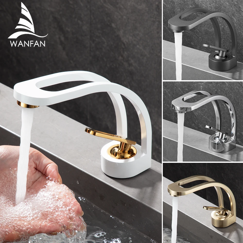 

White Basin Faucets Modern Bathroom Mixer Tap Brass Washbasin Faucet Single Handle Single Hole Elegant Crane For Bathroom 855979