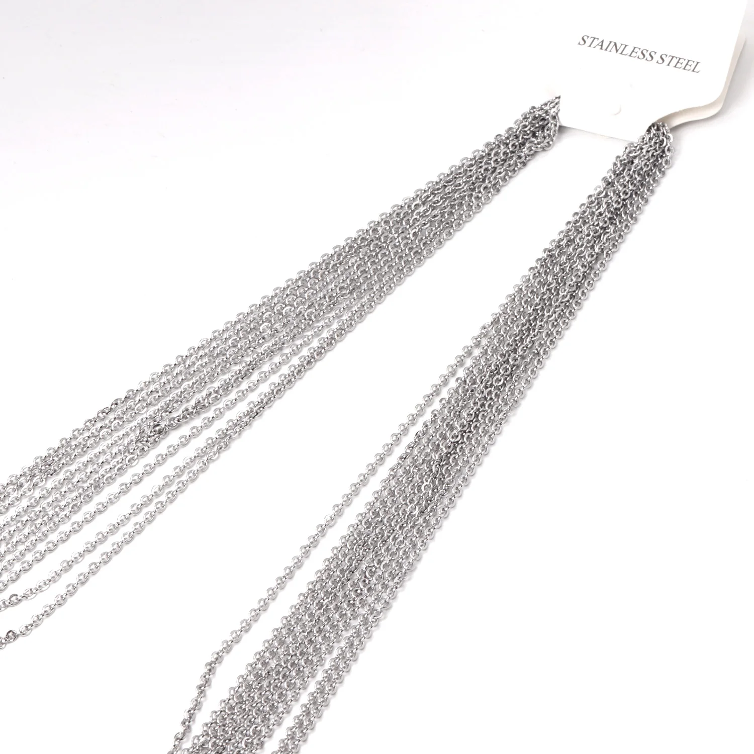 LUXUKISSKIDS High Quality 2mm Stainless Steel Chains Necklace Wholesale O-Chain 10pcs/Lots Waterproof DIY Jewelry Accessories