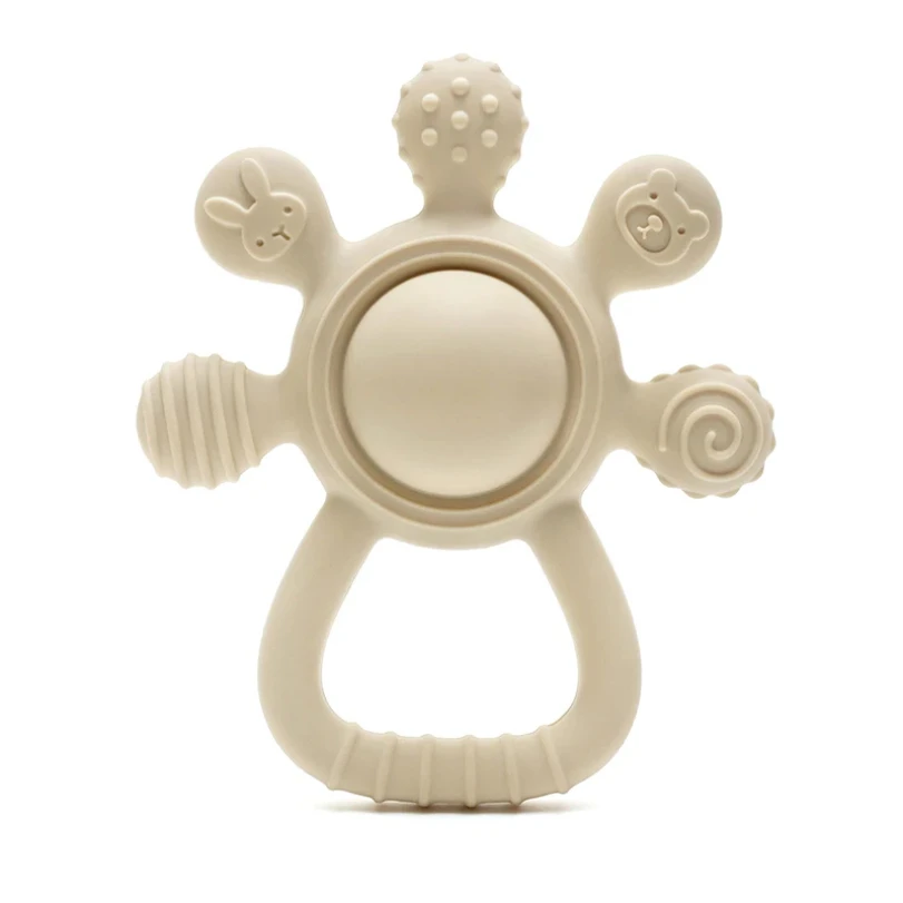 2025 new Teething Silicone Palm Rattle Teether bunny - Safe Baby Chew Toys for Soothing Sore Gums