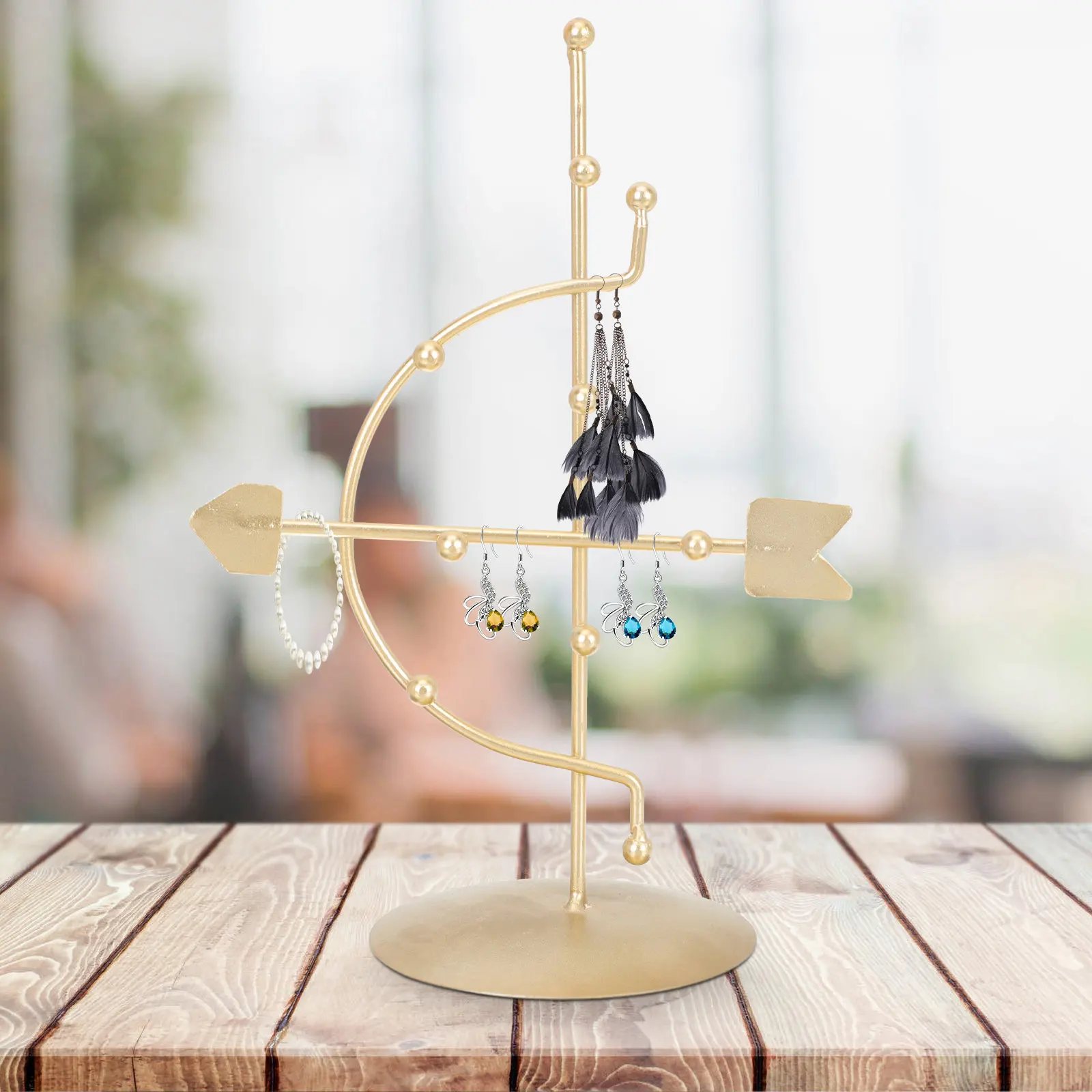 Bow and Arrow Jewelry Holder Stand Nordic Style Jewelry Organizer Display Rack Earring Necklace Bracelet Holder for Gift Home