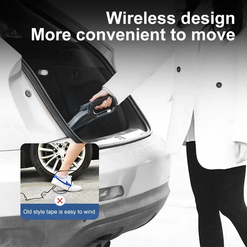 STLF WJW DZ متقدم 10000Pa قوة شفط قوية لاسلكية USB قابلة للشحن جاف رطب ثنائي الاستخدام مكنسة كهربائية محمولة للسيارة