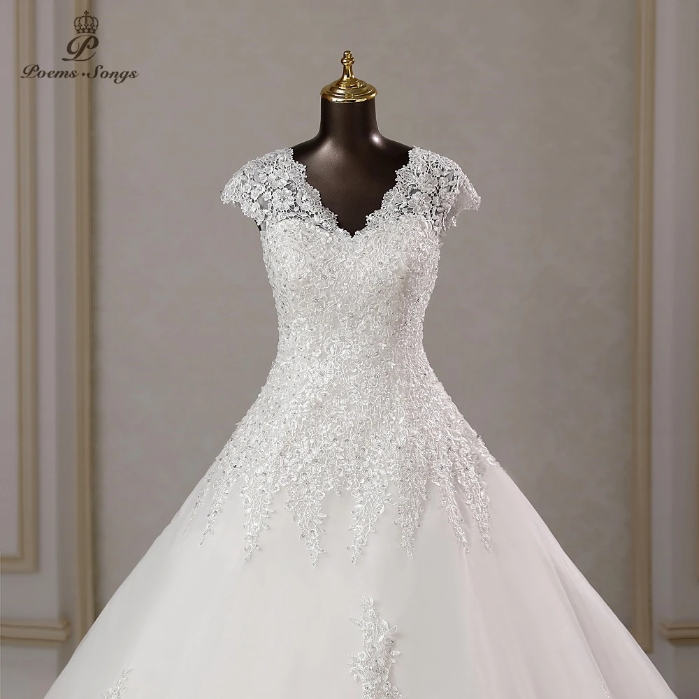 Customized luxury A-line style cap sleeve wedding dress marriage dress robe de mariee vestidos de novia wedding gown party dress