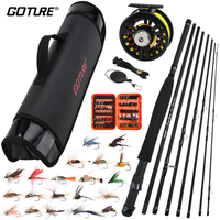 Goture 2.7m/9FT Fly Fishing Rod Set 5/6WT 8pcs Carbon Fiber Fly Rod Combo Portable Travel Feeder with Reel Fishing Tackle Bag