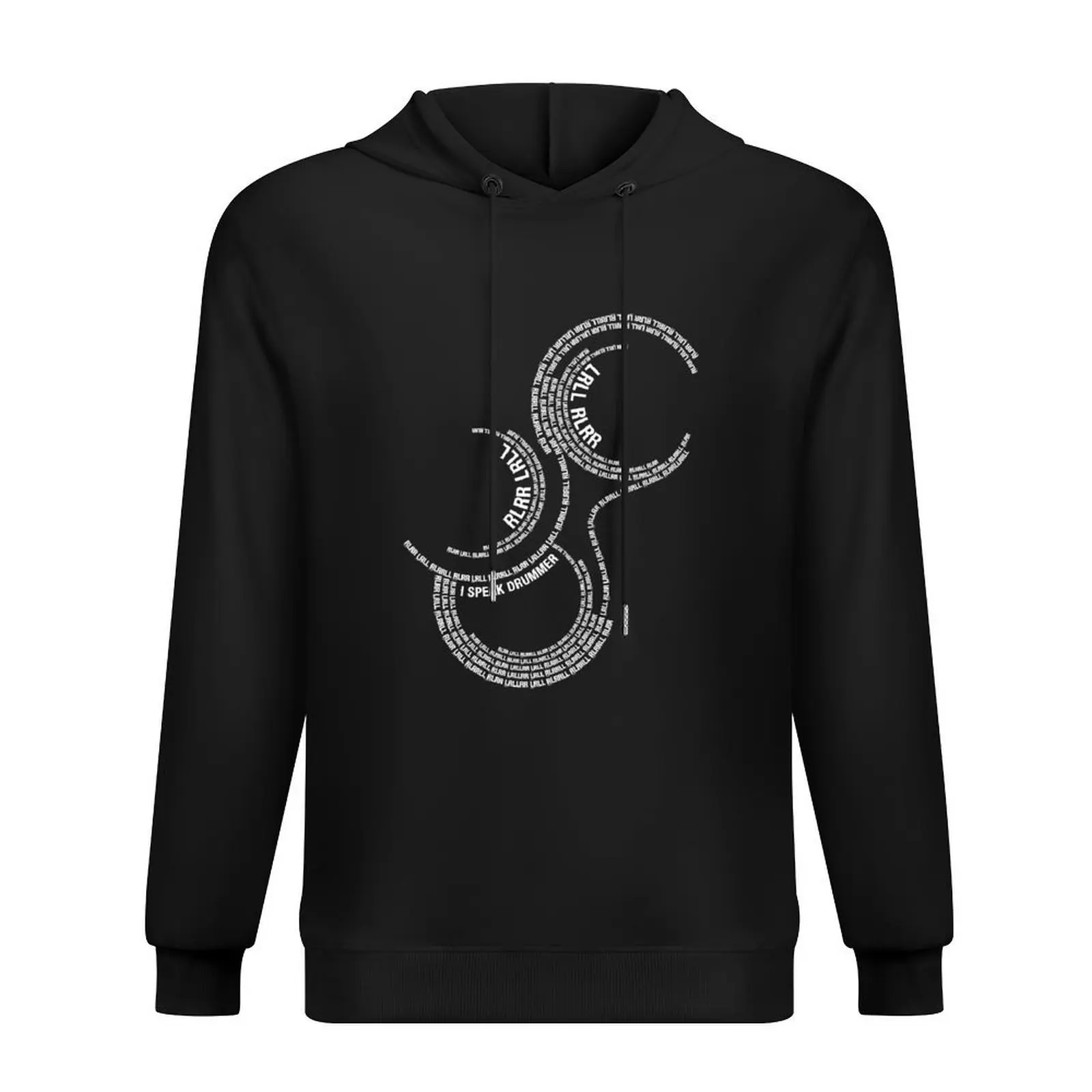 I Speak Drummer - Paradiddle Drum Rudiment RLRR LRLL Pattern (white text) Hoodie men's sweat-shirt mens clothing big size hoodie