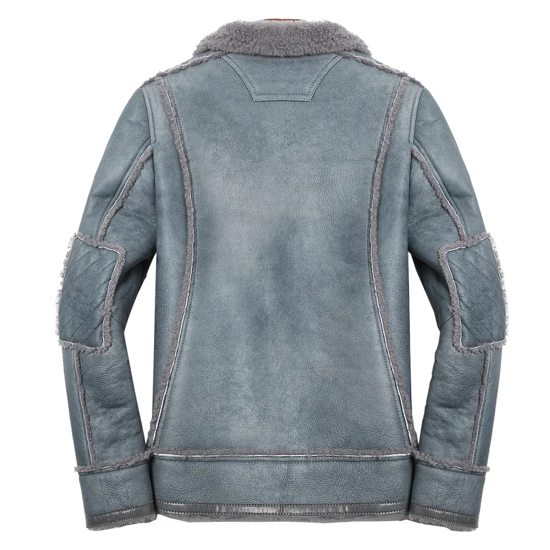 YOLANFAIRY 冬のジャケット男性リアルファーコート男性天然子羊の毛皮のジャケット本革シープスキンコート男ショートラペル服