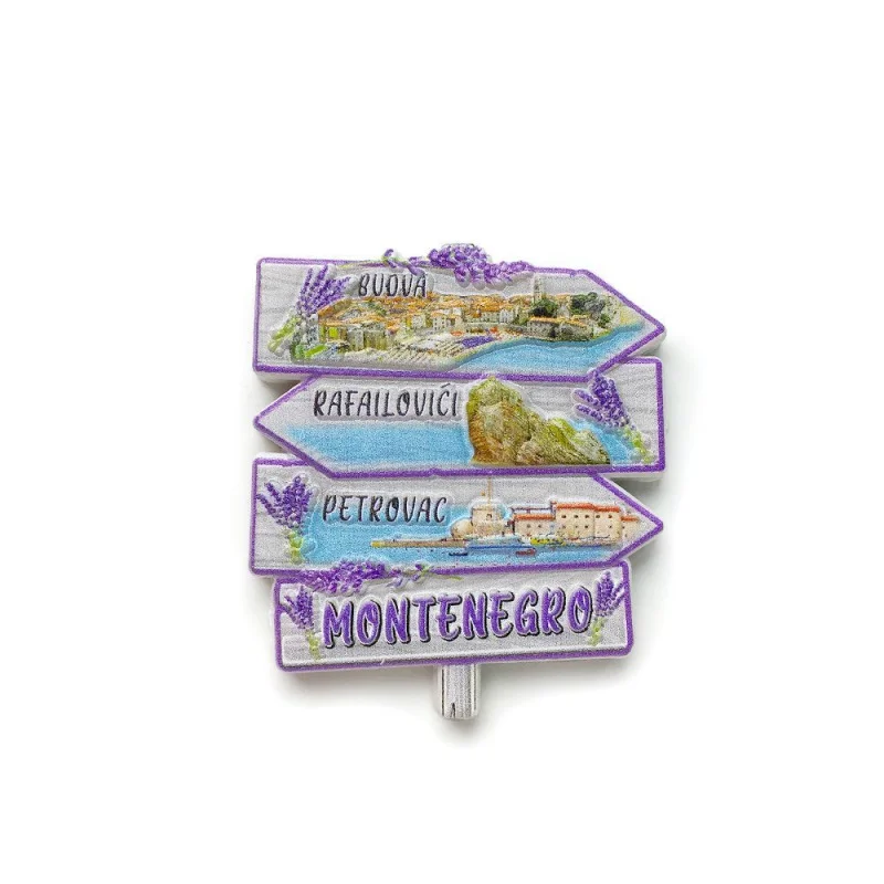 

Montenegro Imitation Road Sign Design Cultural and Creative Home Decorations Tourist Souvenirs3dMagnetic Refridgerator Magnets