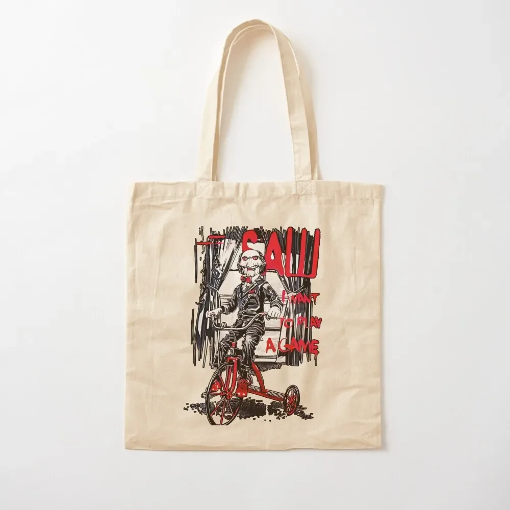 Vintage Saw Jigsaw Horror Movie Tote Bag tote bag woman canvas bags custom fabric bag Custom