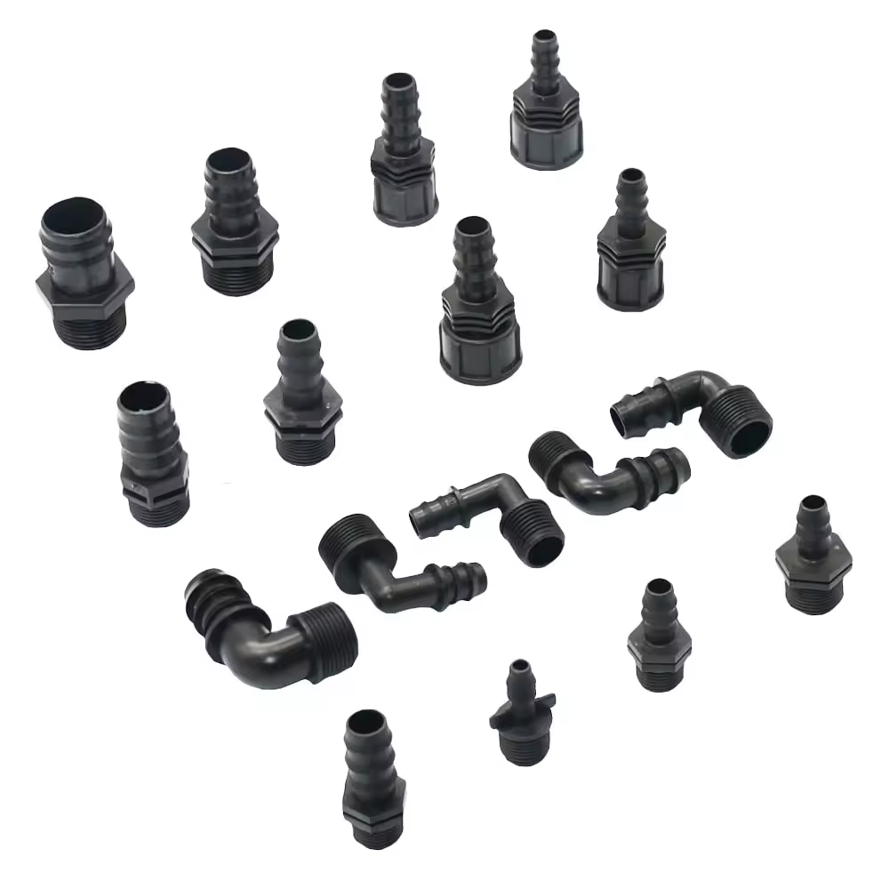 Filetage mâle femelle 1/2 3/4 1 pouce à 1/2 3/4 1 pouce connecteur barbelé pour tuyau d'arrosage 16mm 20mm 25mm raccord de tuyau en plastique