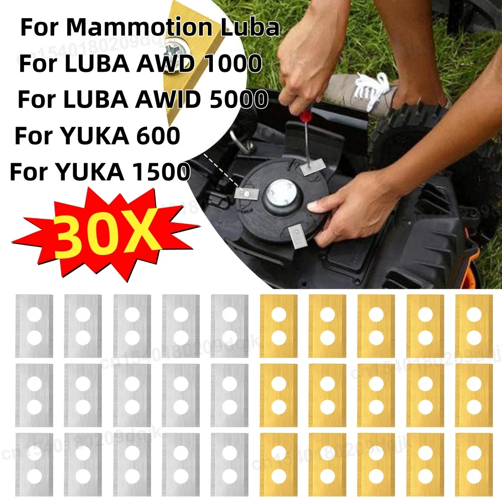 

30 шт., металлические режущие лезвия, комплект режущих лезвий для газонокосилки для Mammotion Luba/Yuka, садовые роботизированные газонокосилки, инструменты