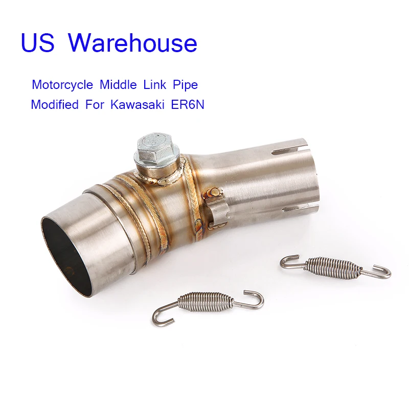 

Motorcycle Middle Link Pipe 51mm Exhaust Muffler System Stainless Steel Modified For Kawasaki ER6N 2012 2013 2014 2015 2016