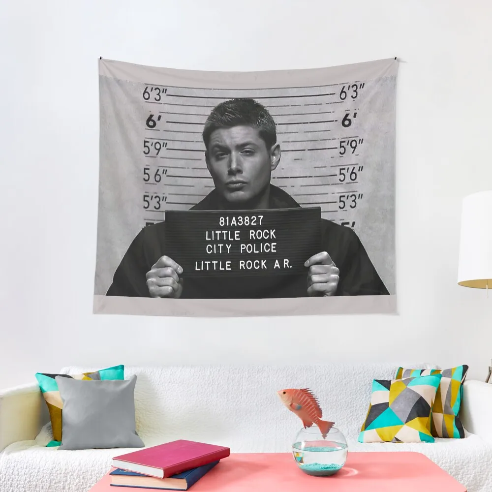 

Supernatural - Dean Winchester Mugshot Tapestry Hanging Wall Wall Art Tapestry