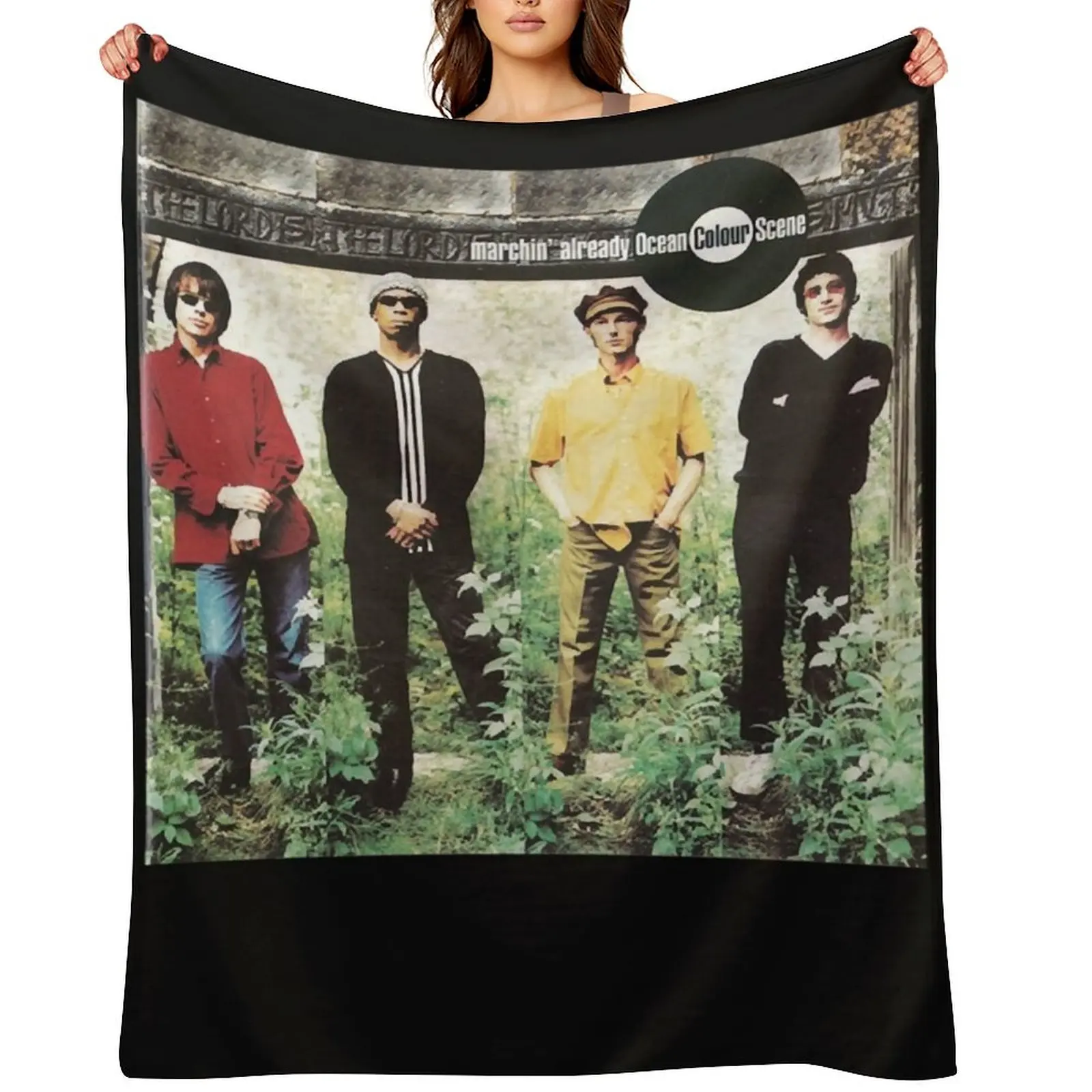 

Ocean Colour Scene Marchin&x27; Already Classic T-Shirt.png Throw Blanket Thins Soft Blankets Sofas Of Decoration Blankets