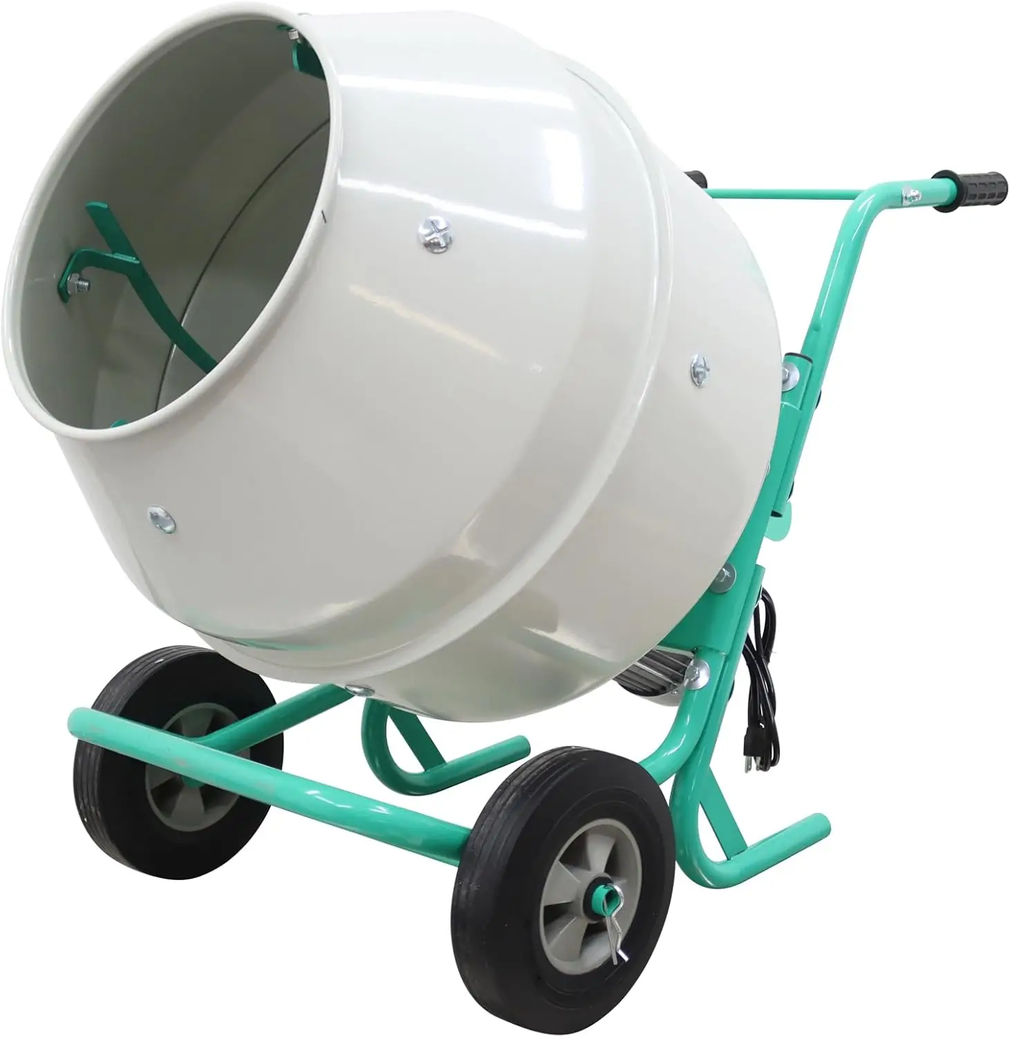 150L/5.3 Cu.Ft Cement Mixer Concrete Mortar Steel Drum Hand Push Electric Concrete Mortar Mixer 110V