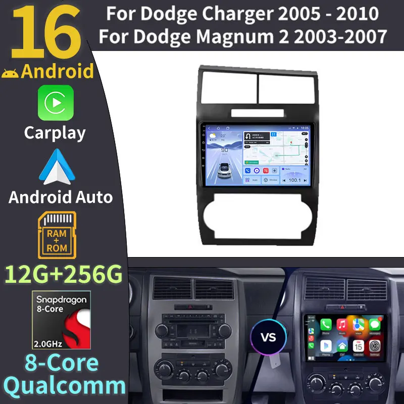 Radio multimedia con reproductor de video y navegación estéreo para Android 16 para Dodge Charger LX 2005 - 2010 y para Dodge Magnum 2 2003 - 2007