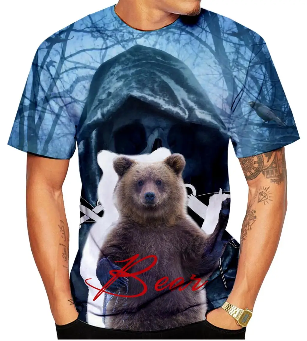 2022 Hot Newest Women/Men The Bear 3D Print Men'sT-shirt