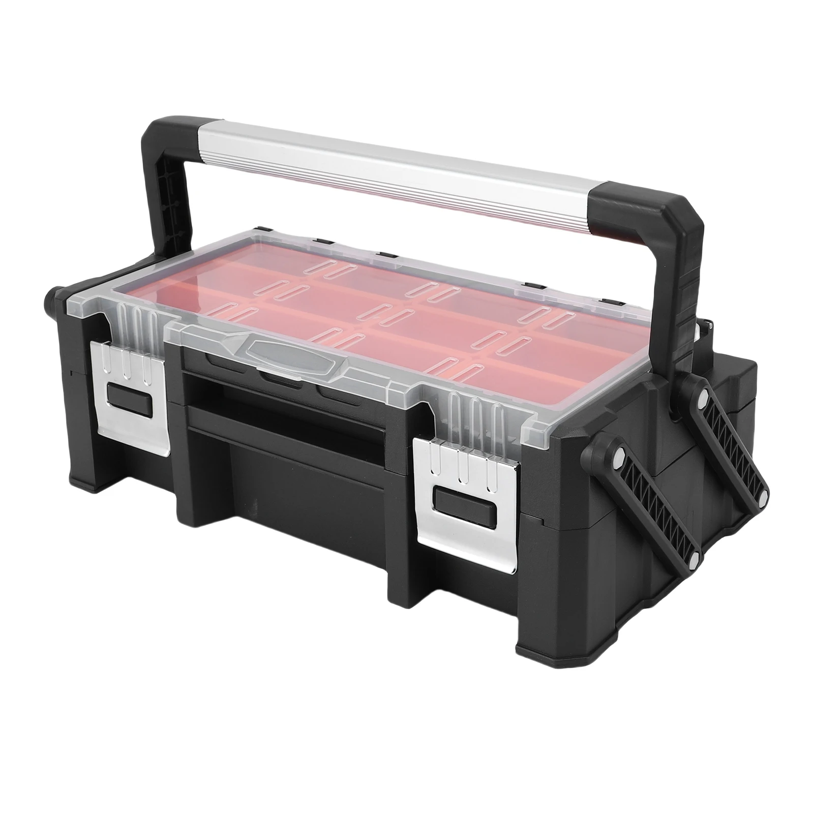 Small Parts Organizer 2 Layer 18 Compartments Multi Functional Electronic Tool Box for Screws Nuts Bolts Drill Bits Wire Termina