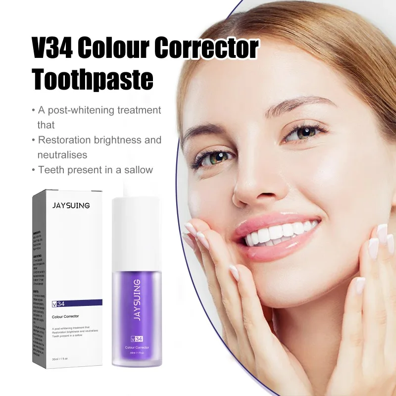 Tooth Cleansing Mousse Purple Bottled Press Toothpaste Refreshes Breath Whitens Teeth Stains Stains Removal Dental Cleansing