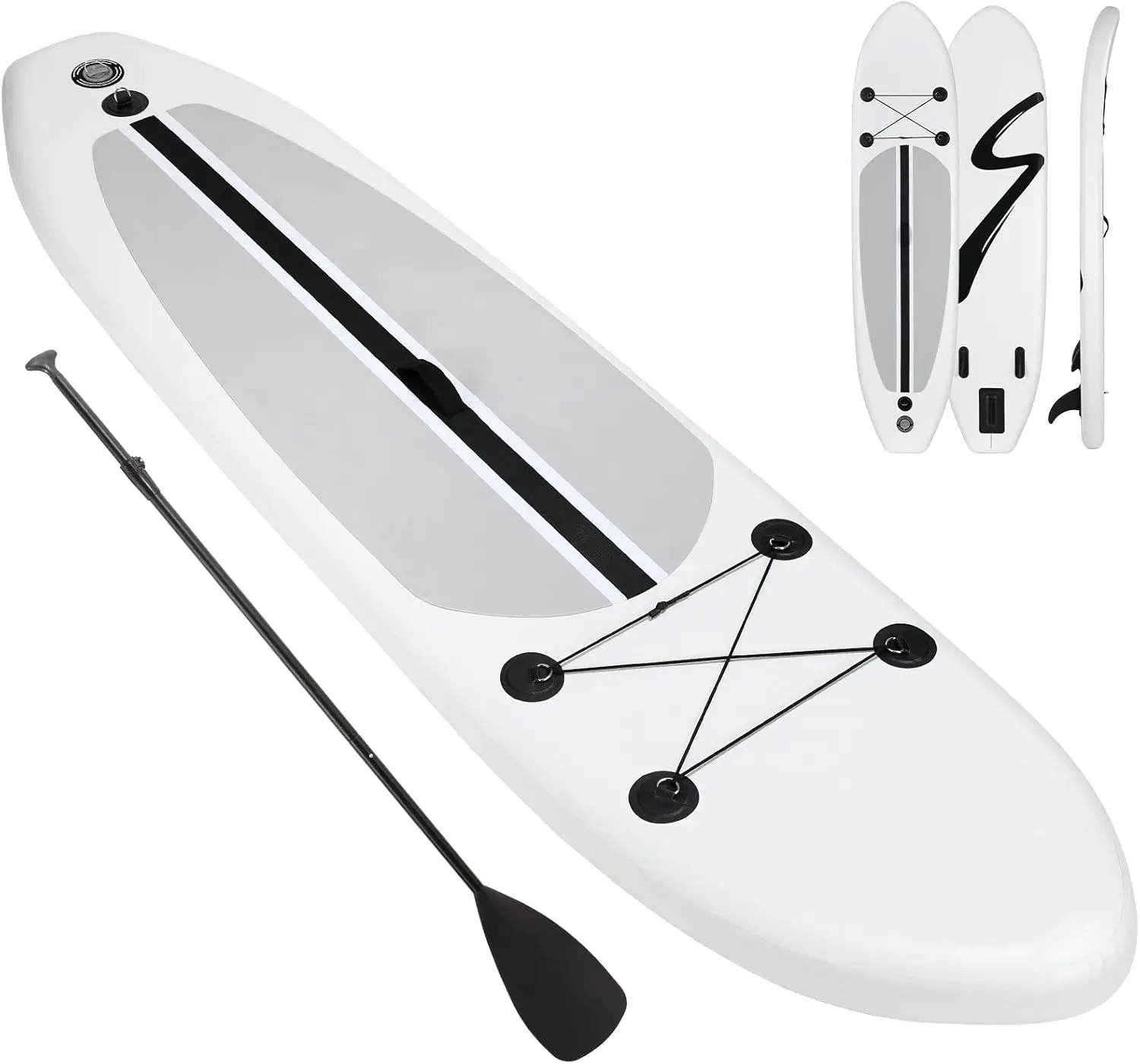 10FT Inflatable Stand Up Paddle Board with SUP Accessories, Non-Slip Deck, Hand Pump, Carry Bag, Supports 400LBS