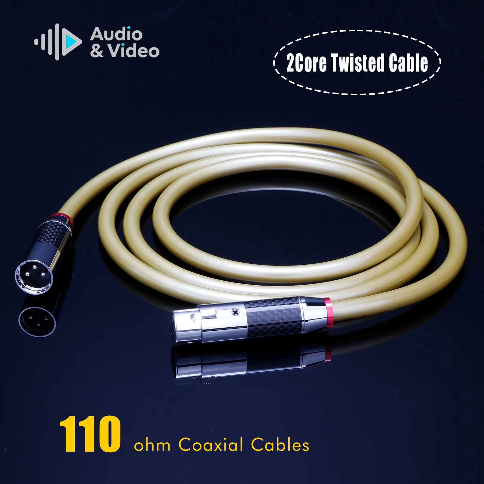 HiFi XLR Koaxialkabel 110 Ohm Audio AES/EBU Digitalkabel XLR Verbindungskabel XLR Stecker auf XLR Buchse Kabel – Detail 3