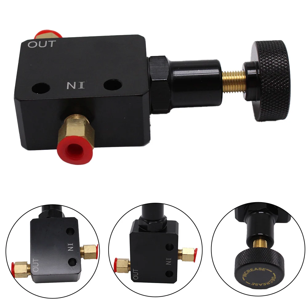 

Car Brake Proportion Valve Adjustable 150PSI‑1200PSI 1/8NPT Connector Adjustable Proportioning Valve Metal Parking Brake