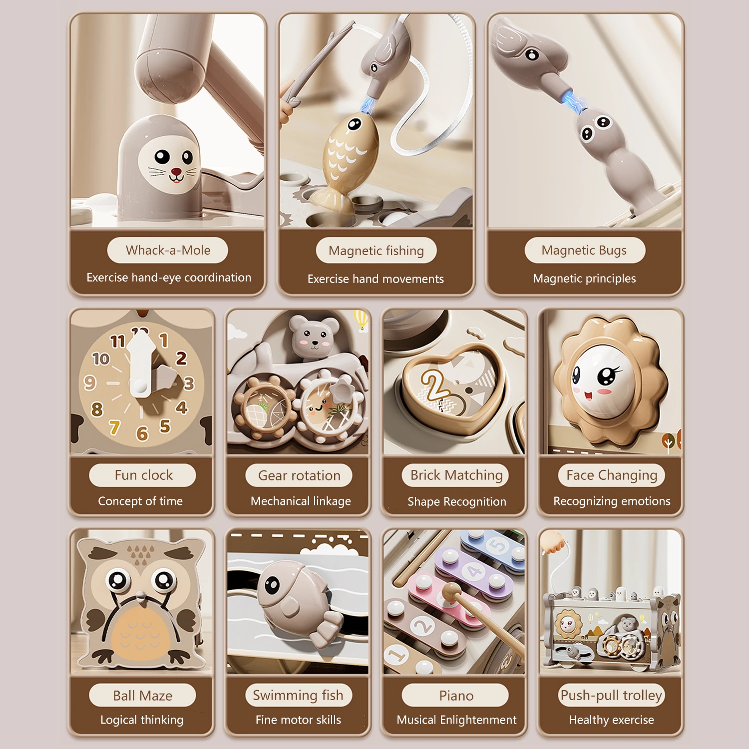 Montessori Educational Activity Busy Board for Toddlers – Sensory Learning & Development Toy 2