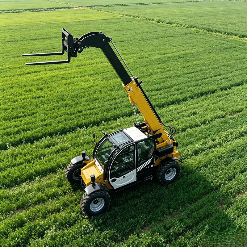 Telehandler with Stabilizer Legs and 360 Degree Rotation for Precise Positioning