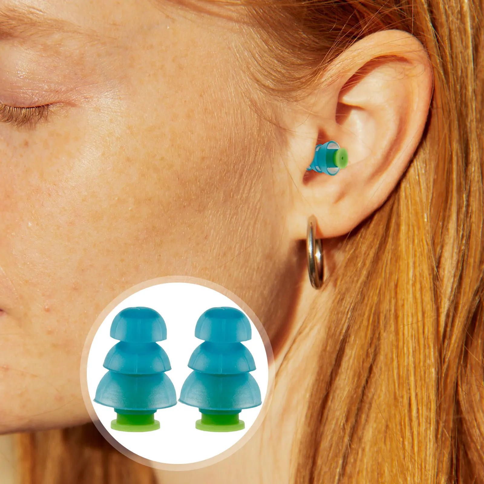 1Pair Silicone Earplugs Noise Reduction Reusable Soft Comfort Fit for Travel Sports Concerts Airplane Ear Protection Sound