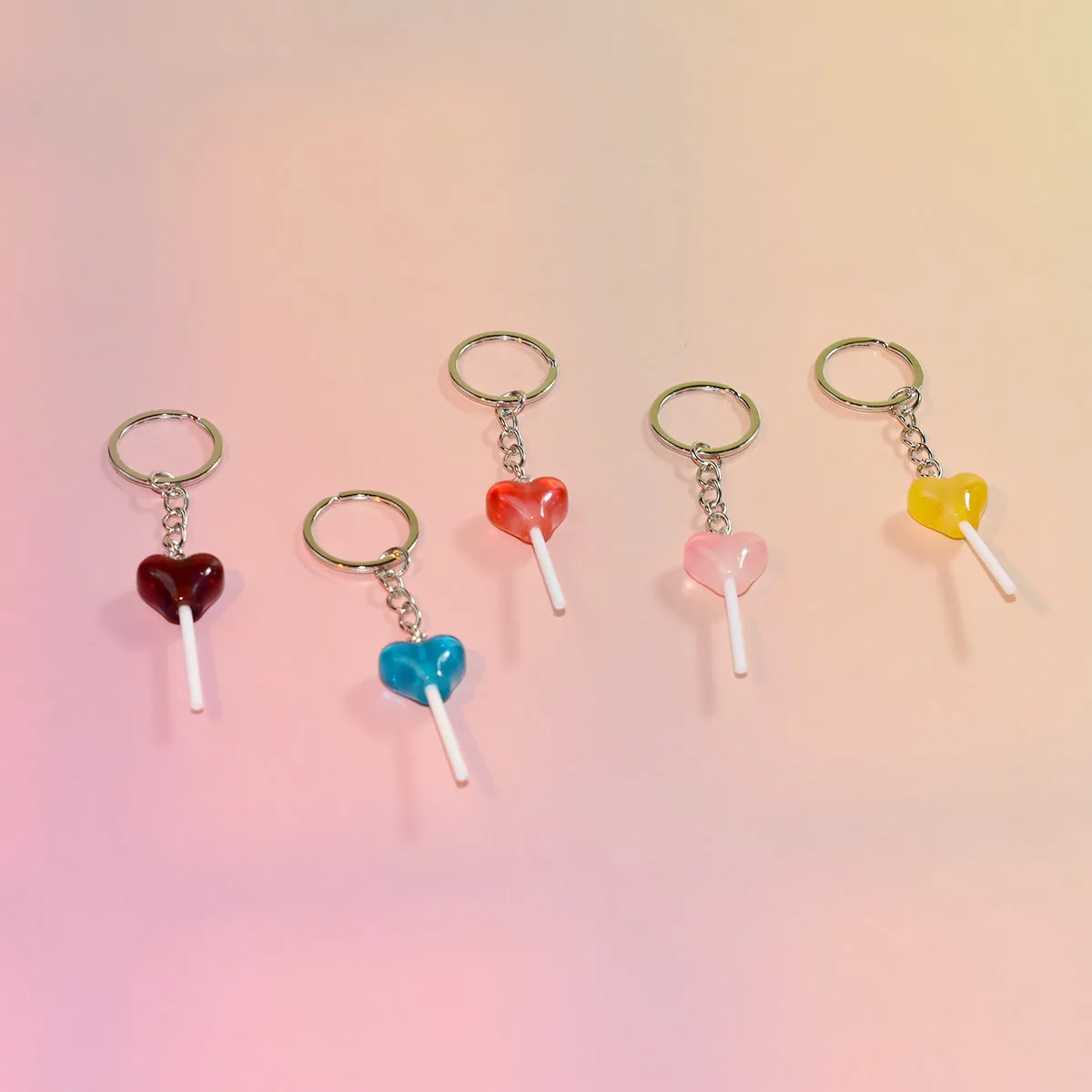 7PC 5pc Cartoon Multi-Farbe Spaß Schöne Mädchen Liebe Stern Lollipop Schlüssel Ring Urlaub Geschenk Mode schultasche Geldbörse Anhänger Zubehör