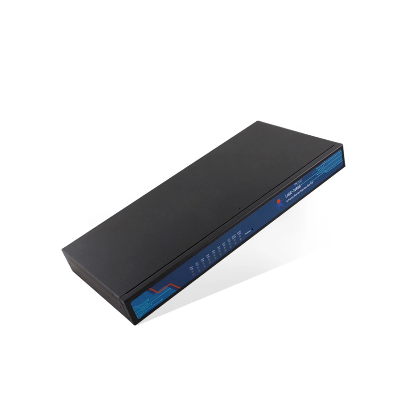 USR-N668 RS232 RS485 RS422 ตัวแปลงอนุกรมเป็นอีเธอร์เน็ตอุตสาหกรรม 8 พอร์ตอุปกรณ์บริการอนุกรมเป็นอีเธอร์เน็ต