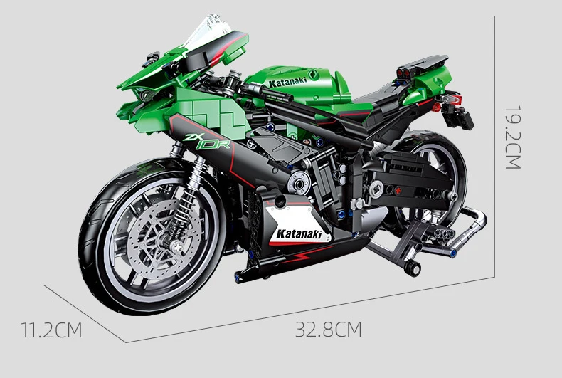 Technischer 1:14 Motorrad-Baustein Japan ZX-10R Motorrad-Konstruktionsmodell Bausteine Motorrad-Spielzeug Sammlung für Geschenke – Detail 8
