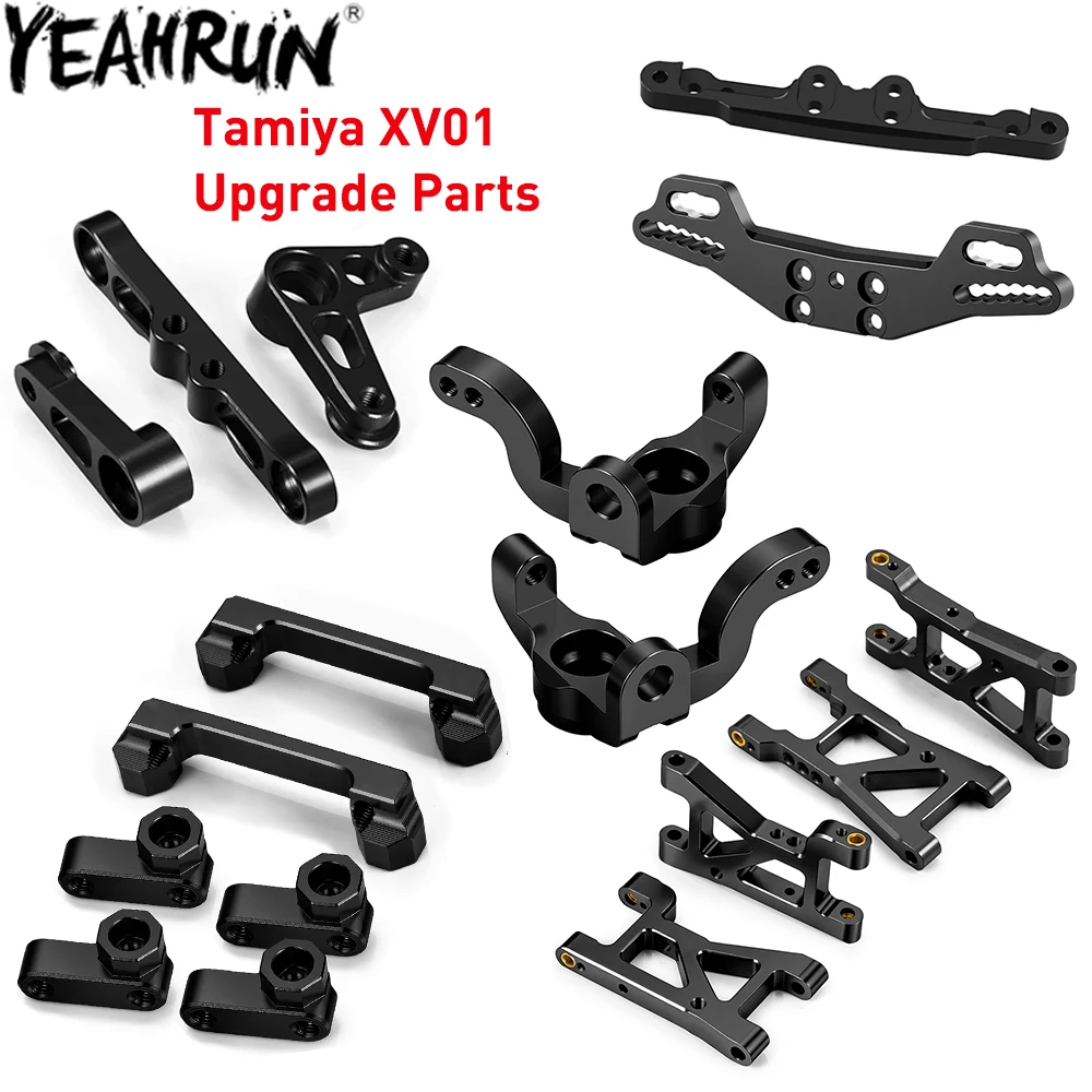 YEAHRUN Tamiya XV01 Komplettes Metall-Upgrade-Set Lenkungsbaugruppe Differentialhalterung Stoßdämpferhalterung für Tamiya XV01 1/10 RC Drift Car