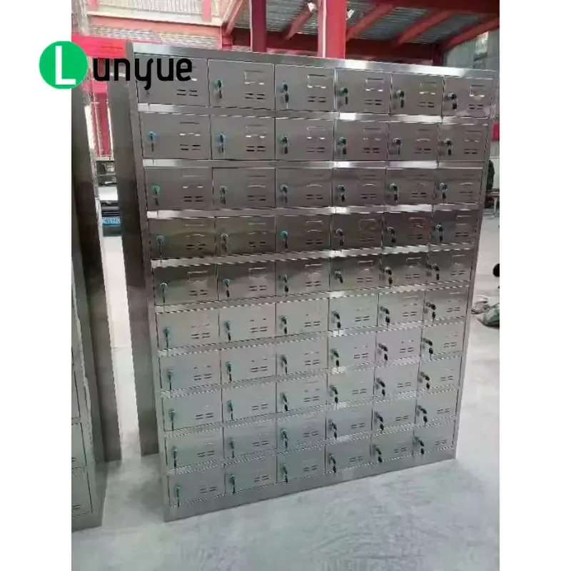 Modern Durable 304 Stainless Steel Key Lock Locker Eco Friendly Storage Cabinet for Factory Gym Hospital Locker Room Secure