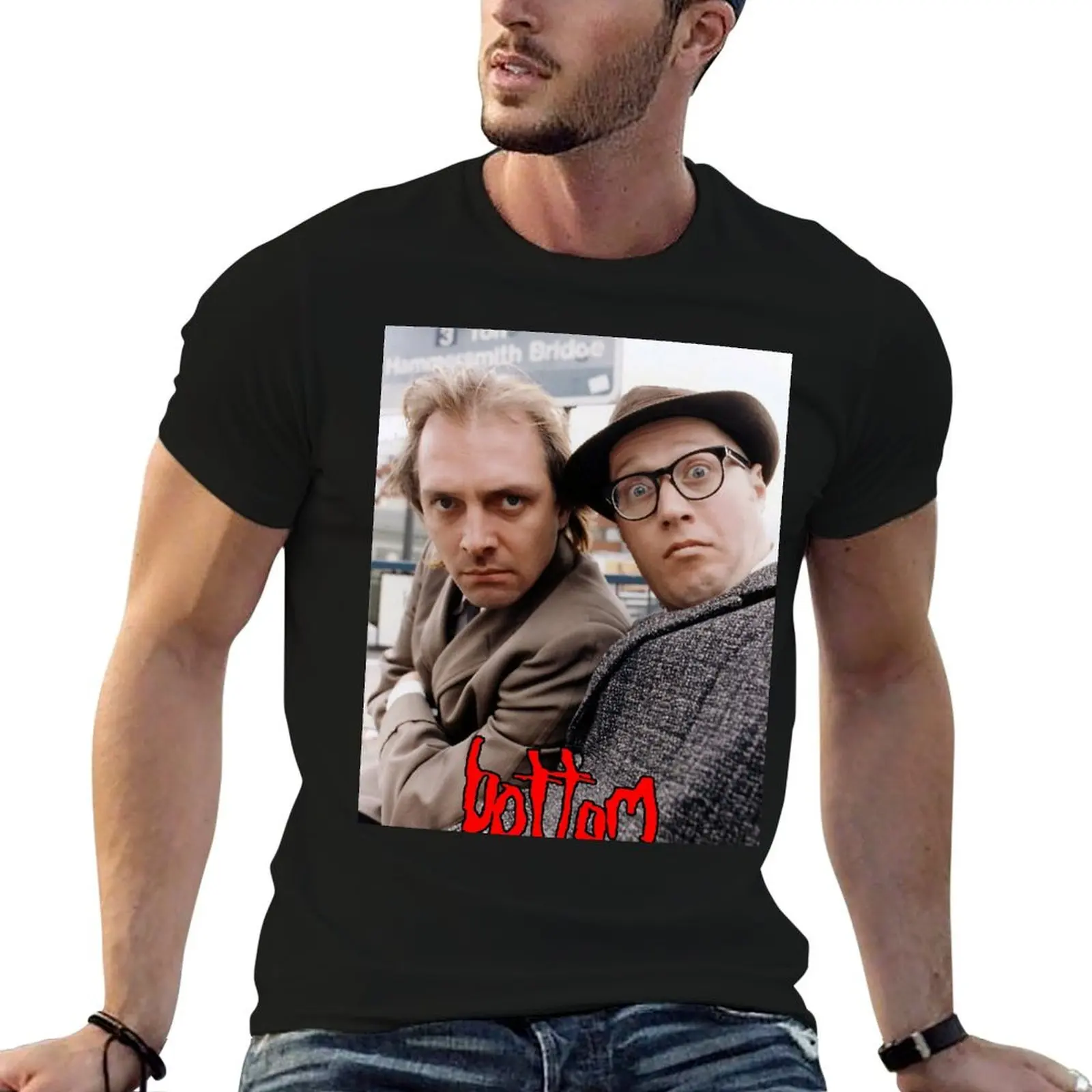 

British heavy cotton shirt BOTTOM T-Shirt t Comedy Shirt cotton funny t man shirts -