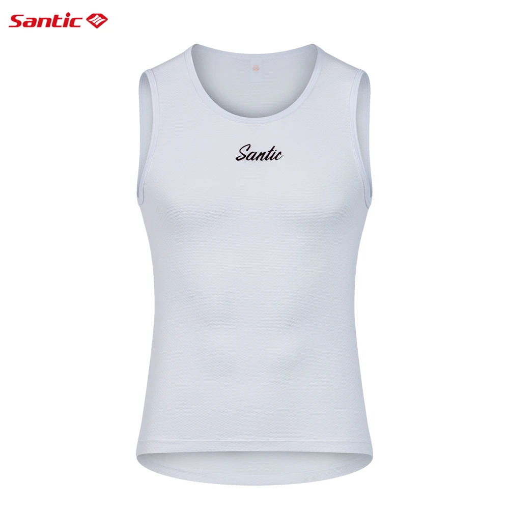 Santic Cycling Vest Lightweight Cycling Quick Drying Vest Breathable Bike Short Sleeved Sports Running Base Shirt