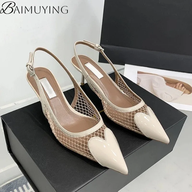 

Mesh High Heels Sandals Pointed Toe Hollow Shoes Women Sexy Summer 2025 Trend Dress Stilettos Pumps Elegant Zapatos De Mujer