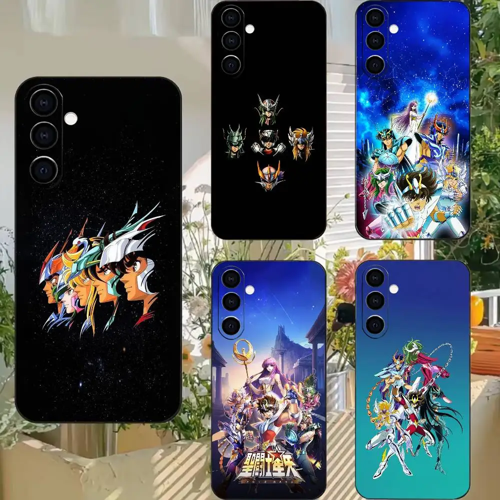 Funda de teléfono Five S-Saints Saint Seiya para Samsung A72,A71,A72,A70,A53,A52,A51, cubierta suave negra de TPU