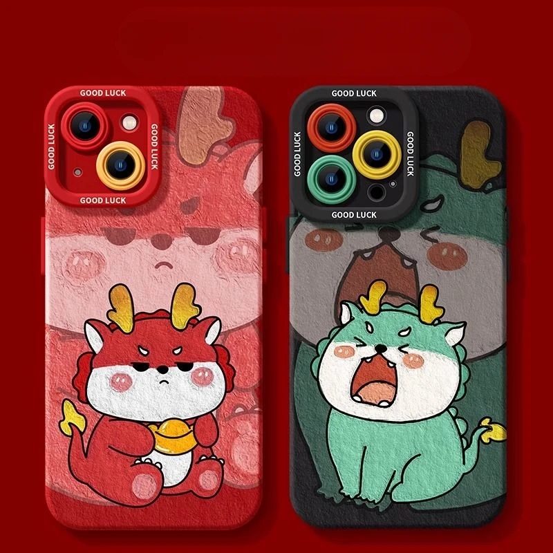 

Cartoon Silicone Dragon Year Phone Case for Iphone 15 Promax Case Iphone14 13 12 Promax 12pro Xsmax Phone Protective Shell