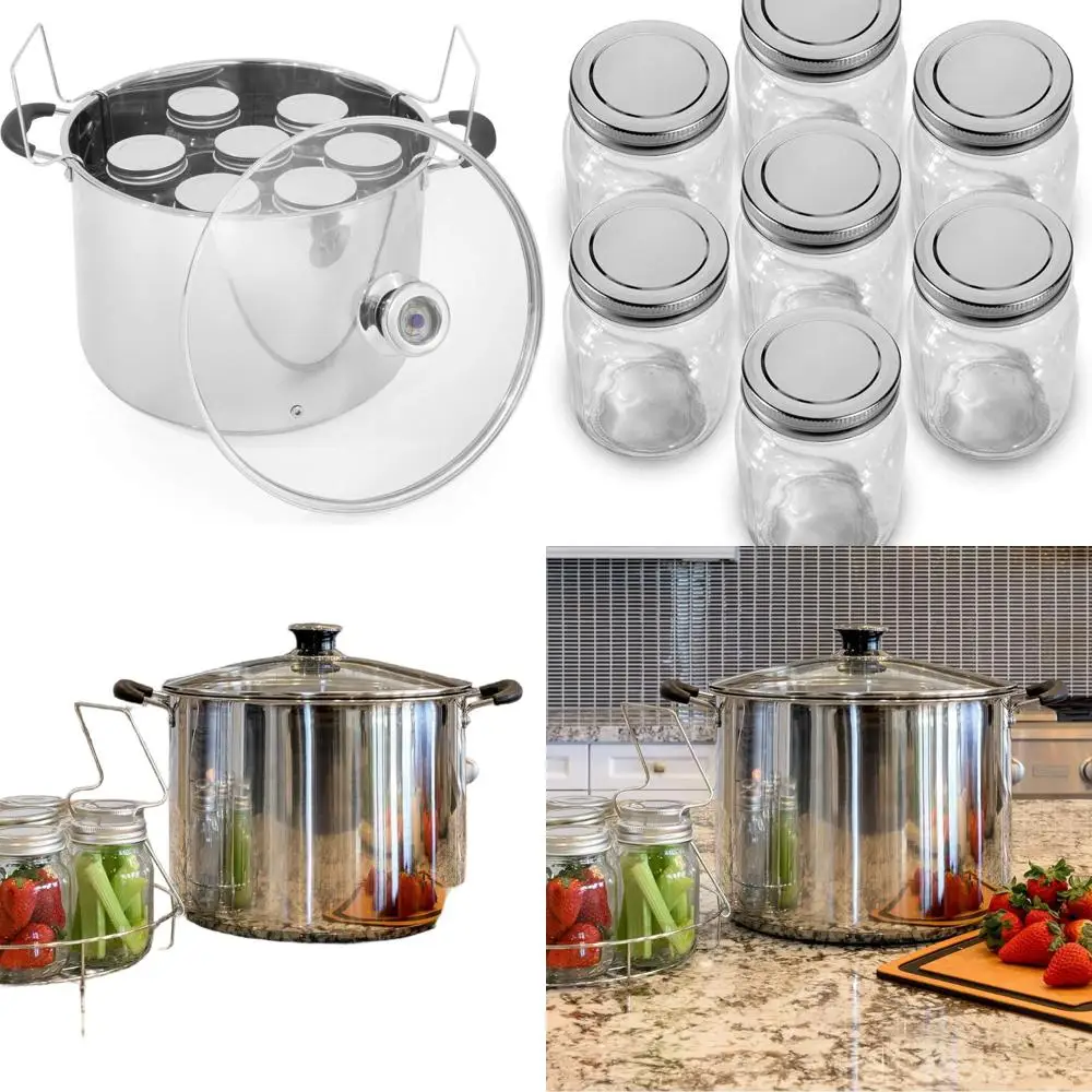 

Многоцелевой набор для консервирования из нержавеющей стали с датчиком температуры, вмещает 7 банок