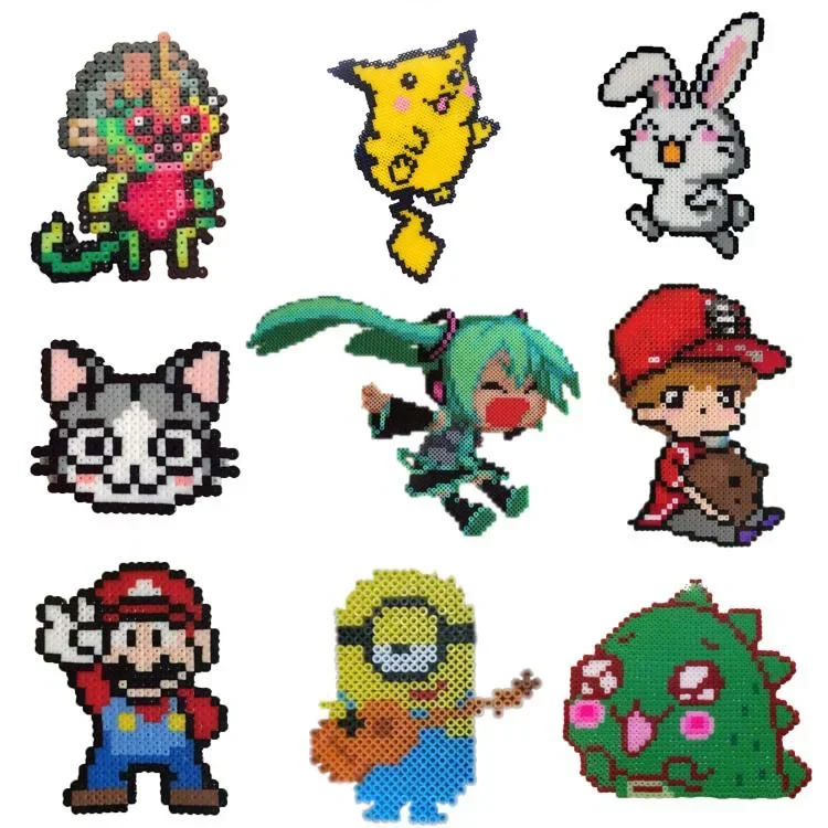 Fai da te in plastica 5mm Perler Hama Perline Fusibile Perline Giocattoli Materiale ecologico Pegboard Ferro Pixel Puzzle Regalo di compleanno per le ragazze dei ragazzi