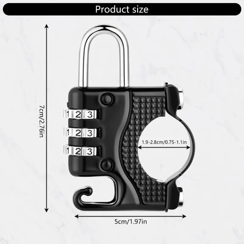 قفل خوذة عالمي وخطاف تخزين للدراجات النارية والدراجات البخارية والدراجات الإلكترونية ومواد مقاومة للطقس وتصميم موفر للمساحة H9EE #5