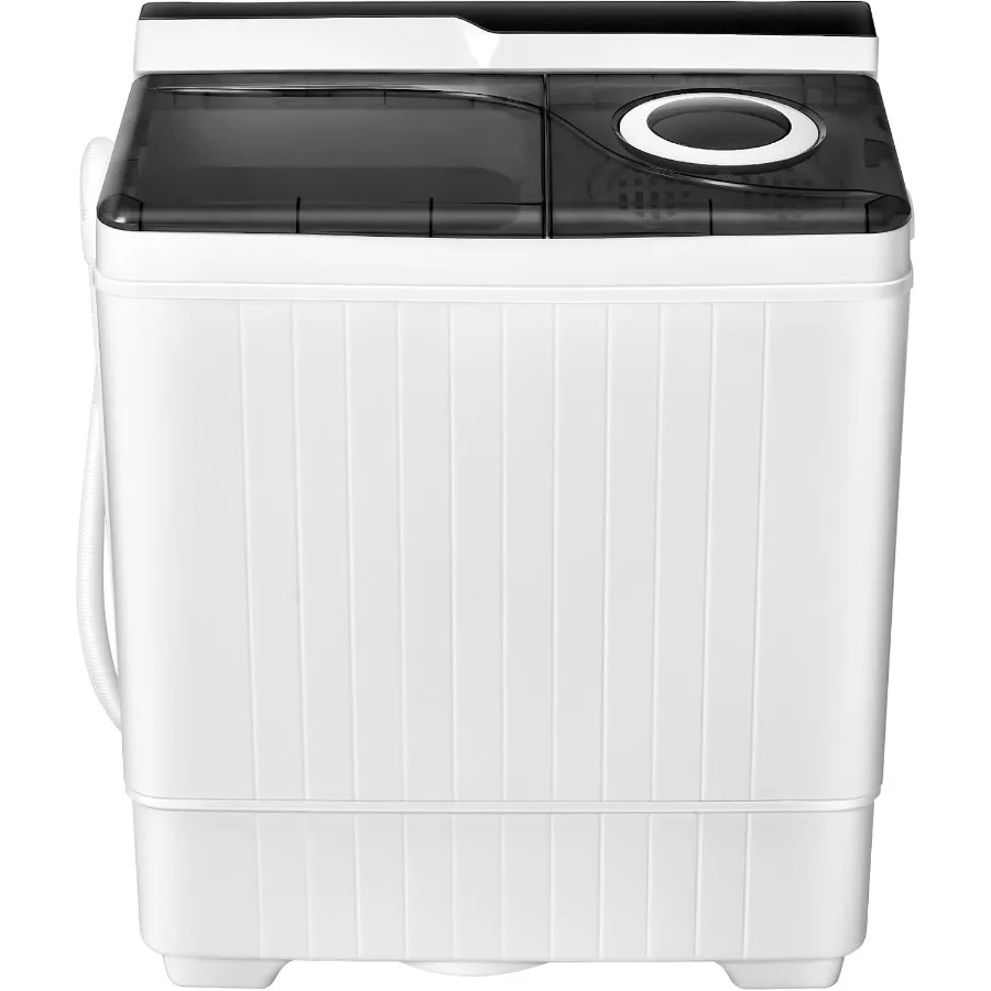 

Portable Washing Machine Twin Tub 26 Lbs Capacity 18 Lbs Washer and 8 Lbs Spinner Compact Washer with Control Knobs Timer Funct