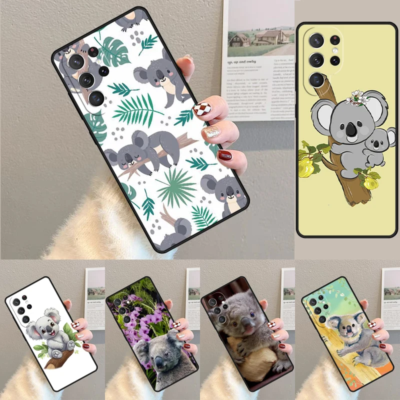 Cartoon Koala Bear Phone Case for Samsung Galaxy note 10 pro S26 Ultra S23 S24 FE S25 S21 S22 PLUS shockproof Cove