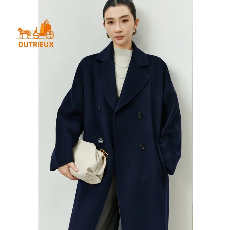 2024 Winter New Women\'s 100% Wool Cashmere Coat, Fashionable Luxury Classic Double-sided Wool Long Woolen Coat Jacket for Women